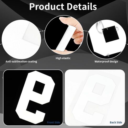 Iron on Numbers for Jersey, 8 Inches Iron on Numbers for Clothing, 22 PCS Heat Transfer Numbers of 0 to 9, Large Iron on Numbers for Team Uniform Sports T Shirts Basketball Football Baseball (White) in Kuwait