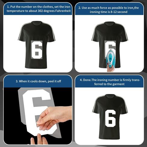 Iron on Numbers for Jersey, 8 Inches Iron on Numbers for Clothing, 22 PCS Heat Transfer Numbers of 0 to 9, Large Iron on Numbers for Team Uniform Sports T Shirts Basketball Football Baseball (White) in Kuwait