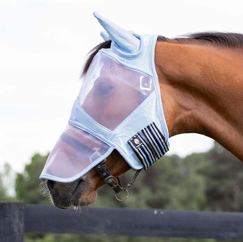 Equinavia Algard Soft Mesh Long Long Fly Fly Mask - Silver - Horse in Kuwait