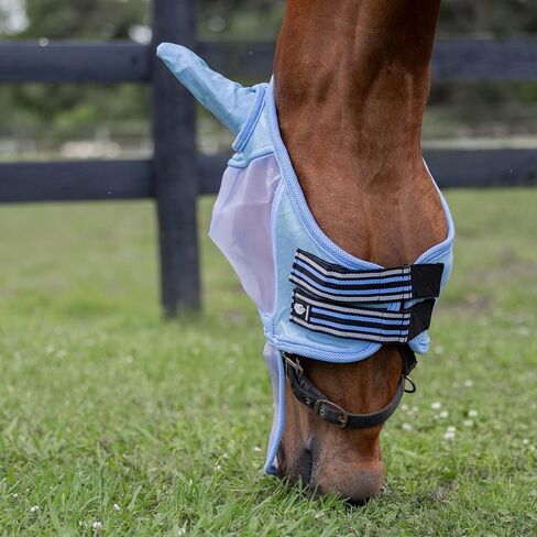 Equinavia Algard Soft Mesh Long Long Fly Fly Mask - Silver - Horse in Kuwait