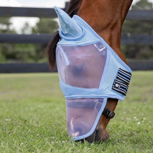 Equinavia Algard Soft Mesh Long Long Fly Fly Mask - Silver - Horse in Kuwait