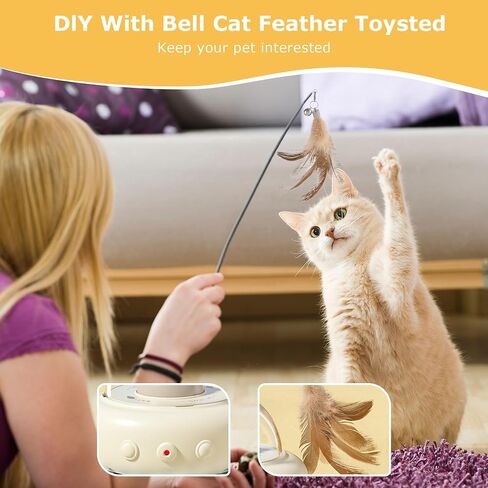 hooroor Laser Cat Toy for Indoor Cats,2 in 1 UFO-Vehicle Automatic Motion with Feather,Rechargeable Electronic Smart Sensor,Interactive Toys for Bored Cats/Kittens/Dogs,Ideal Gift for Pet Lover in Saudi Arabia