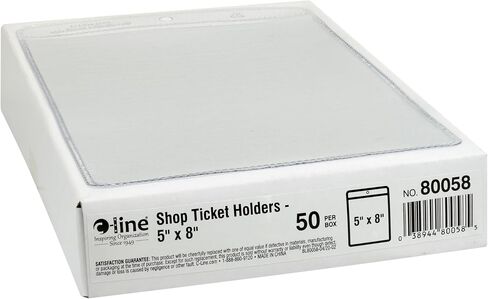 C-Line Vinyl Shop Ticket Holders, Both Sides Clear, 6 x 9 Inches, 50 per Box (80069) in Kuwait