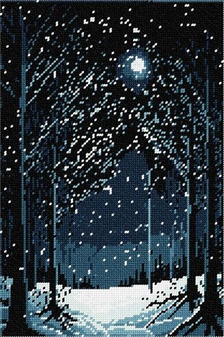 Pepita Needlepoint Canvas: Snow in Moonlight ، 8 "× 12" in Kuwait