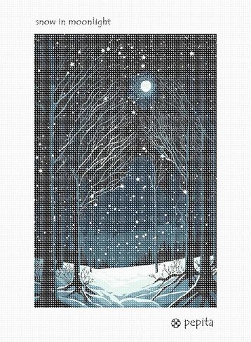 Pepita Needlepoint Canvas: Snow in Moonlight ، 8 "× 12" in Kuwait