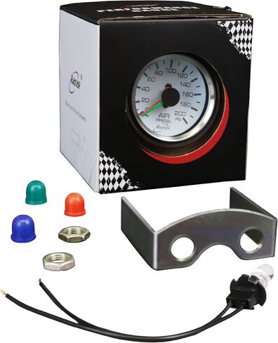 52mm 2-1/16" Mechanical Dual Air Suspension Gauge(0~150PSI) with White Face/Chrome Rim in Kuwait