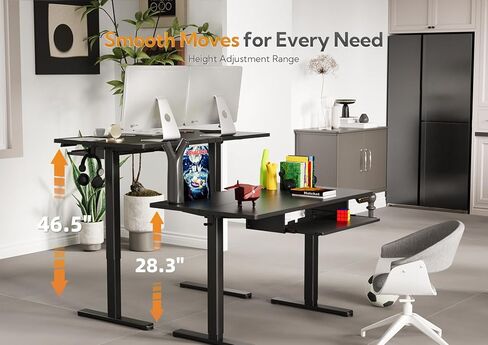 Claiks Standing Desk with Keyboard Tray, Standing Desk Adjustable Height, Raising Desks for Home Office and Computer Workstation, 48 Inches, Rustic Brown in Kuwait