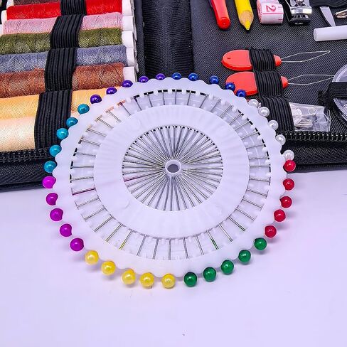 Libiline Portable Sewing Kit with Thread Spools, Scissors, Needles, Measuring Tape, Travel Case (42pcs-Black) in Saudi Arabia
