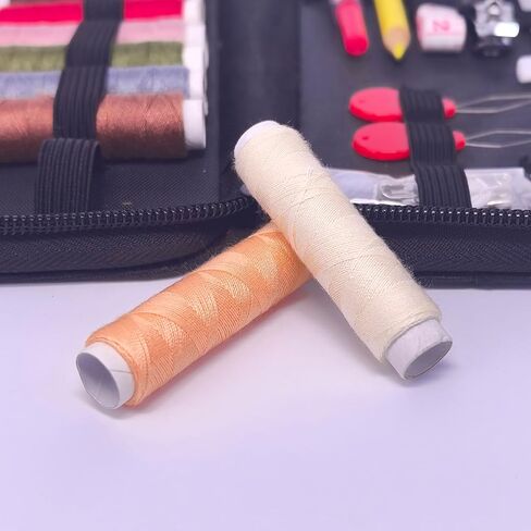 Libiline Portable Sewing Kit with Thread Spools, Scissors, Needles, Measuring Tape, Travel Case (42pcs-Black) in Saudi Arabia