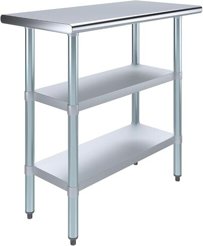 Stainless Steel Work Table with Double Undershelf – Commercial Prep Table for Kitchen, Bakery, Restaurant – NSF Certified (18 x 36) in Kuwait
