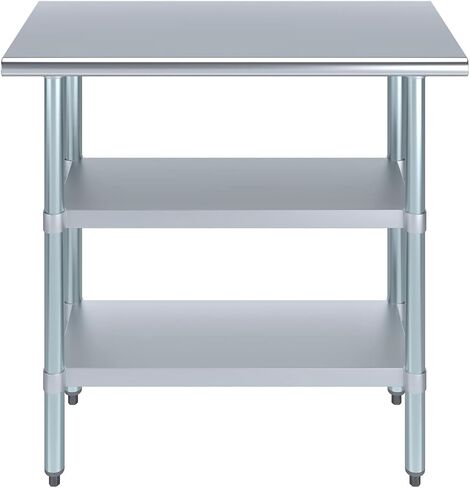 Stainless Steel Work Table with Double Undershelf – Commercial Prep Table for Kitchen, Bakery, Restaurant – NSF Certified (18 x 36) in Kuwait