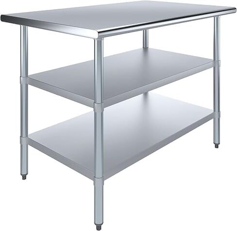 Stainless Steel Work Table with Double Undershelf – Commercial Prep Table for Kitchen, Bakery, Restaurant – NSF Certified (18 x 36) in Kuwait