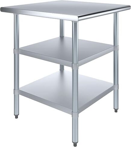 Stainless Steel Work Table with Double Undershelf – Commercial Prep Table for Kitchen, Bakery, Restaurant – NSF Certified (18 x 36) in Kuwait