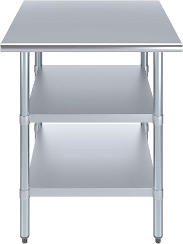 Stainless Steel Work Table with Double Undershelf – Commercial Prep Table for Kitchen, Bakery, Restaurant – NSF Certified (18 x 36) in Kuwait