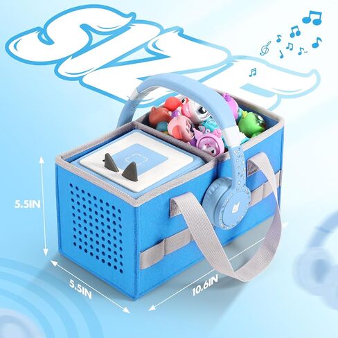 حافلة حقيبة Toniebox Audio Playi و STARTER STET ، حقيبة منظمات FOLED ، سافر إلى حقيبة TONIEBOX Earphone و Charger Accessories (Blue) in Saudi Arabia