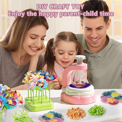 Dikopubby DIY Flower Craft Kit for Kids ، Fabric Flower Making Kit مع أكثر من 200 قطعة ولعب الفنون والحرفية للفتيات الأعمار 3 4 5 6 ، هدايا عيد الميلاد الإبداعية ، لعبة Market Play Play in Saudi Arabia