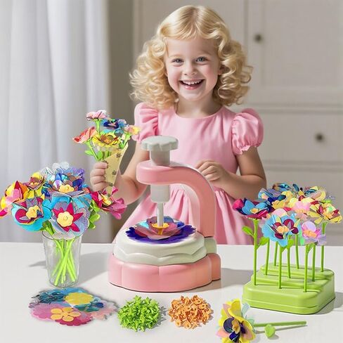 Dikopubby DIY Flower Craft Kit for Kids ، Fabric Flower Making Kit مع أكثر من 200 قطعة ولعب الفنون والحرفية للفتيات الأعمار 3 4 5 6 ، هدايا عيد الميلاد الإبداعية ، لعبة Market Play Play in Saudi Arabia