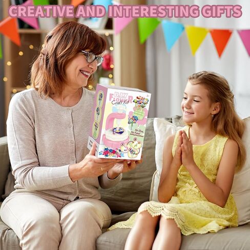 Dikopubby DIY Flower Craft Kit for Kids ، Fabric Flower Making Kit مع أكثر من 200 قطعة ولعب الفنون والحرفية للفتيات الأعمار 3 4 5 6 ، هدايا عيد الميلاد الإبداعية ، لعبة Market Play Play in Saudi Arabia