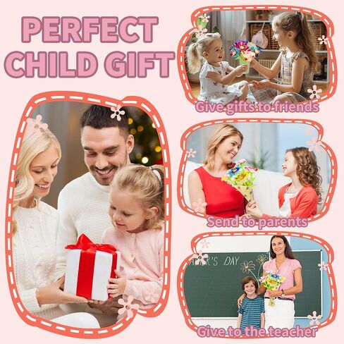 Dikopubby DIY Flower Craft Kit for Kids ، Fabric Flower Making Kit مع أكثر من 200 قطعة ولعب الفنون والحرفية للفتيات الأعمار 3 4 5 6 ، هدايا عيد الميلاد الإبداعية ، لعبة Market Play Play in Saudi Arabia