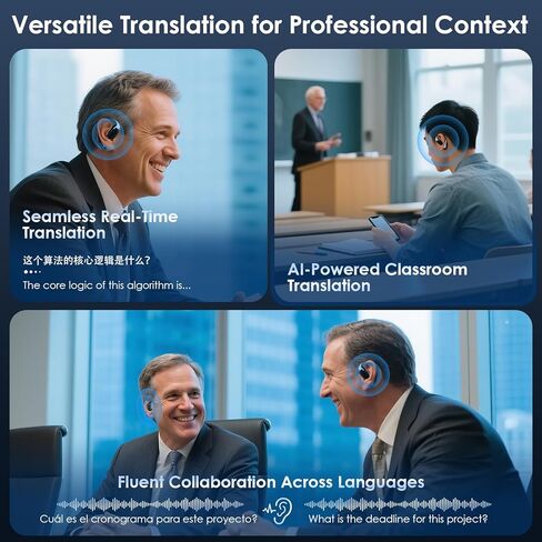 ترجمة سماعات الأذن الحقيقية Rime AI: Olycism AI مترجم أذن مع 150 لغة 3 في 1 ترجمة سماعات بطارية طويلة بلوتوث 5.4 ، iOS Android لدراسة أعمال السفر in Kuwait