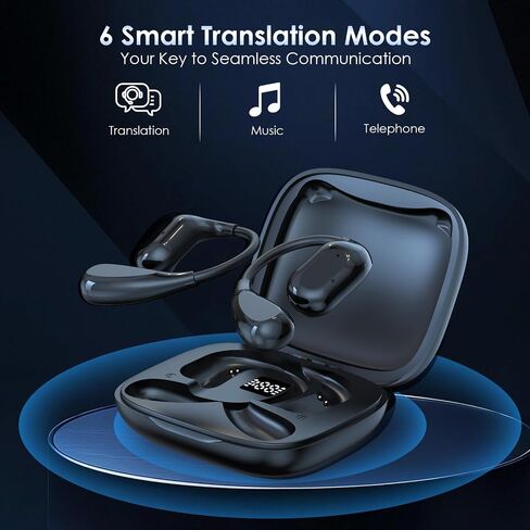 Translation Earbuds Real Rime AI: Olycism AI Translator Earbuds with 150 Languages 3 in 1 Translation Headphones Long Battery Life Bluetooth 5.4, iOS Android for Travel Business Study in Saudi Arabia