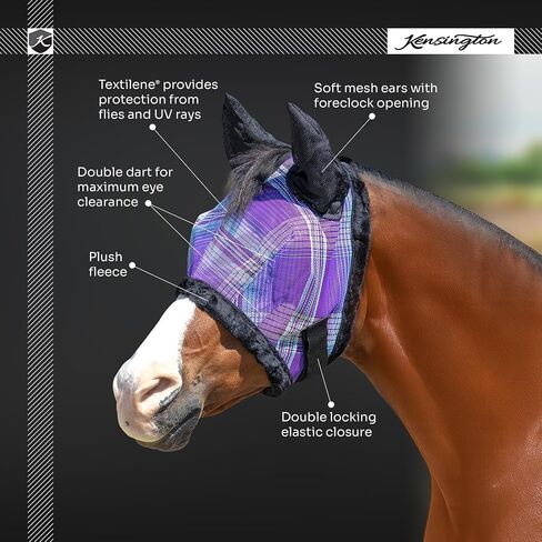 Kensington Signature Fly Mask w/Plush Fleece & Ears w/forelock Hole Size in Saudi Arabia