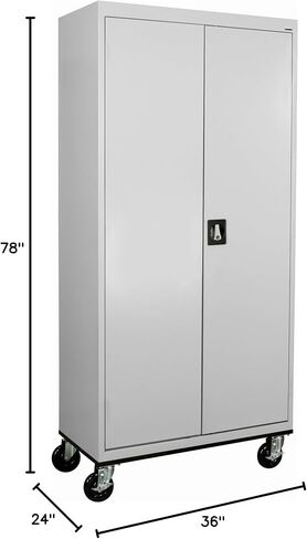 Sandusky Lee TA4R362472-05 Mobile Steel Cabinet ، 36 "W × 24" D X 78 "H ، Dove Gray in Kuwait