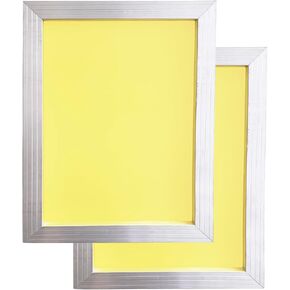 2 Pack Aluminum Silk Screen Printing Screens 12 x 16 Inch Frame-200 Yellow Mesh