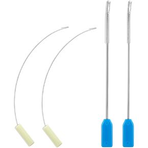 4Pcs Serger Needle Threader Overlocker Threader Set for Looper and Needle Long Needle Threaders for Punch Needles Serger Looper Threader and Serger Needle Threader for Sewing Machine Needles