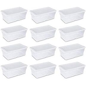 Sterilite Storage Box 13.5" X 8.3" X 4.8", 6 Qt. Clear - Pack of 12