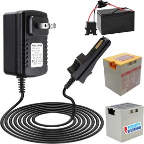 12V Battery Charger Replacement for Fisher-Price Power Wheels, Compatible with Gray Battery & Orange Top Battery - Charging Adapter for All 12V Ride-On Toys & Cars