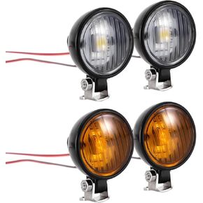 INJORA Round LED Lights with Bracket for RC Cars Upgrade,14.8mm(White)