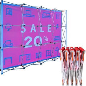 10' Tension Fabric Straight Pop Up Display Trade Show Backdrop Booth Frame
