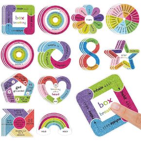36PCS Calm Strips for Anxiety Sensory Stickers for Adults Teens Kids, Textured Calm Stickers Anxiety Relief Items Classroom Fidgets Mental Health Awareness Supplies Anti Stress Calming Mood (Pastel)