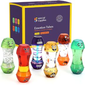 Special Supplies Liquid Motion Bubbler Toy Cool Emotion Tubes 6-Pack Colorful Hourglass Timer with Droplet Movement, Bedroom, Sensory Play, Cool Home or School