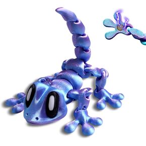 3D Printed Articulated Lizard, Flexible Dynamic Animals Toys, Full Articulated Toy with Magnets, Adults Fidget Toys for Autism ADHD, Home Office Decor, Festival Gifts (Colorful)