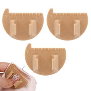 3pcs Sewing Needle Gauge Measuring Tool, 2/3/4mm Finger Ruler Stitching Seam Guide Template for Quilting, Leather Stitching & DIY Projects, Hand Edge Sewing Lockranding Tool for Beginners (Yellow)