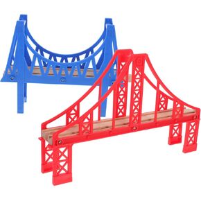 YARNOW 2Pcs Little Train Track Bridge DIY Train Accessory for Creative Railway Layouts Flexible Assembly for Imaginative Play with Smooth Finish