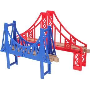 2PCS Railway Bridge Track Associory Parts Train Bridge للعب الإبداعي يعزز الذاكرة المتوافقة مع أنظمة مسار القطار