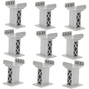 VANZACK 9Pcs Train Bridge Pier Grey Train Track Supports for Backyard Garden Indoor Play Enhances Imagination Creativity Safe Material