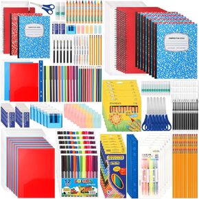 1 Set 2025 School Supplies Kit, 47 Pcs Per Set Back to School Supplies Primary Middle College Bundle Essential Stuff Bulk Pen Notebook Stationery for Kid Student Girl Teen Classroom Boy