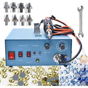 Multifunctional Ironing Drill Machine 80pcs/min Pearl Pressing Machine Comes with 8 Drill bits and 1 Wrench Pearl Pressing Machine for Clothing, Accessories, Embroidery and Printing