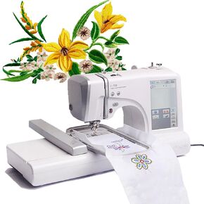 Embroidery Machine, Automatic Sewing Machine, 150 Built-in Designs Computerized Digital Embroidery Machine, 3.93" x 9.25" Hoop Area, Large 7" LCD Touchscreen, USB Port, 10 Font Styles