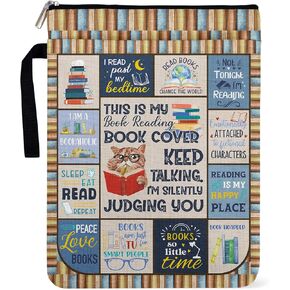 Book Lovers Book Sleeve Gifts for Women, Paperback Sleeve for Librarian Lovers Bookish Group Club Gifts for Women, Book Cover with Zipper and Front Pocket for paperbacks 9 x 12 Inch