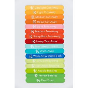 Kimberbell Stabilizer Slap Bands, Set of 16 Color-Coded & Labeled Silicone Organization Bands, Each One Sized: 9.5" x 1", Organize Your Craft & Sewing Room, Easy to Use, Durable