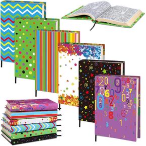 6 Pack Jumbo Stretchable Book Covers, Colorful Covers for Textbook Protection and Care, Washable Reusable Protective for Paperbacks Hardcover Books up to 9 x 11 Inches(Map)