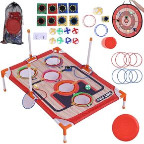 Bean Bag Toss & Ball Toss & Ring Toss Backyard Games,5-in-1 Carnival Games Set, Family Games for Kids and Adults