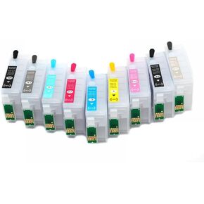Refillable Ink Cartridges with Auto Reset ARC Chip Compatible with SureColor P600 Printer Models T7601 to T7609