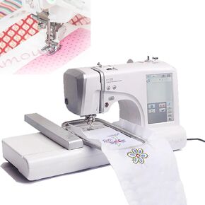 Electric Embroidery Machine, Computerised Digital Sewing Machine, 158 Built-in Designs Embroidery Quilting Function Machine, 9.2" Embroidery Area and LCD Touch Screen for Beginners