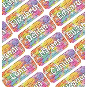 Personalized Waterproof Name Labels Press and Stick Custom Name Stick on Clothing Labels. Customized Up to 3 Lines Great for Camp & Daycare